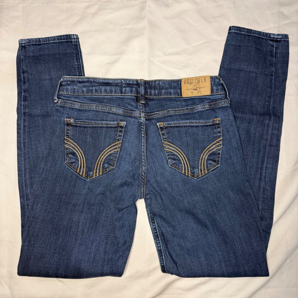 Hollister Low Rise Skinny Jeans Dark Wash Denim Size 5S W27 L29 - Picture 5 of 5
